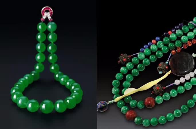光绪翡翠朝珠,清朝翡翠朝珠108珠