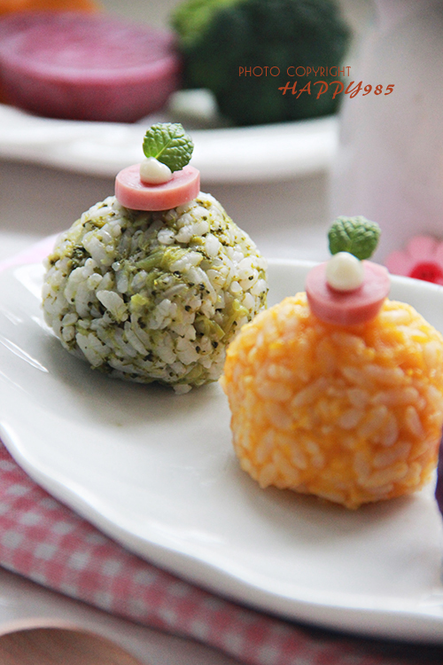 三色饭团红黄绿幼儿园,日本三角饭团做法大全