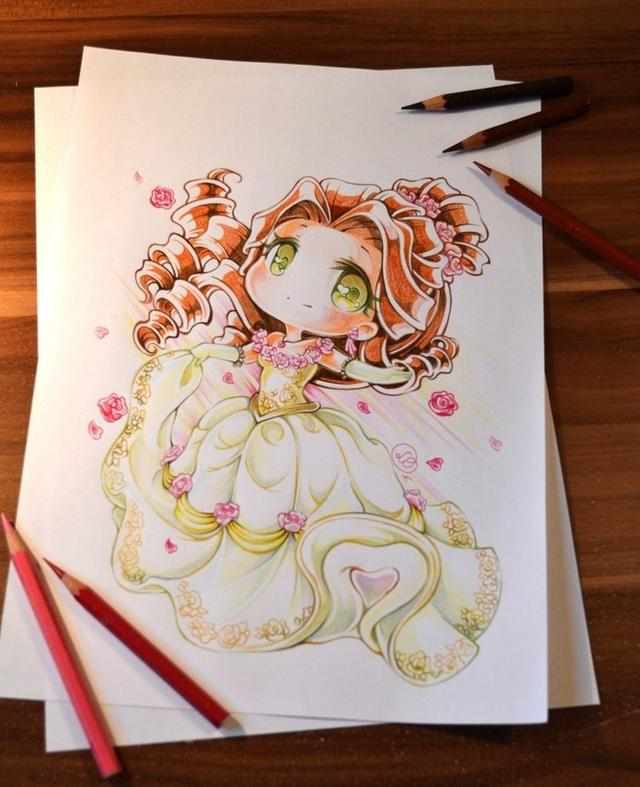 迪士尼公主系列彩铅画视频,绘画彩铅迪士尼公主