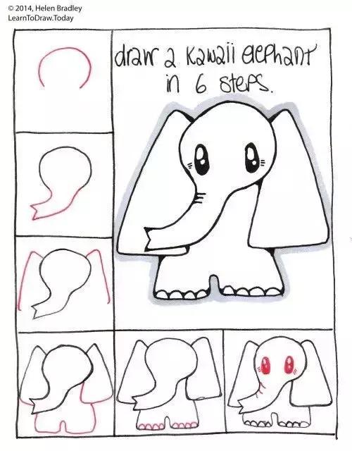 儿童简笔画：骆驼兔子火烈鸟等，10个详细的卡通动物绘画教程