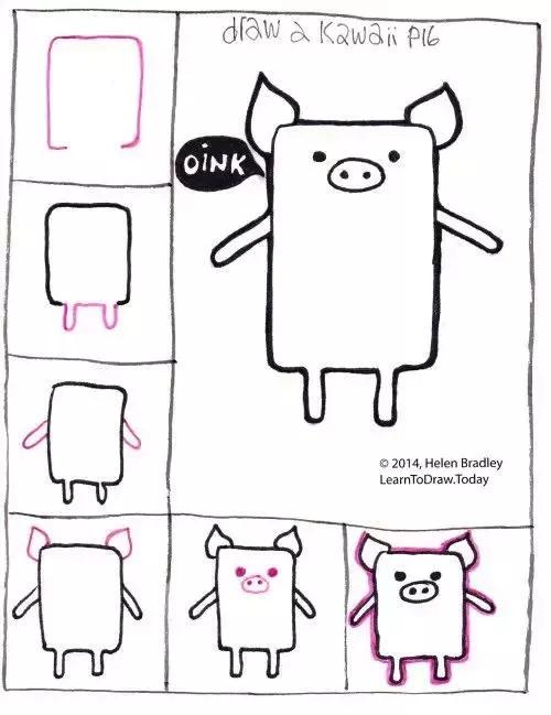 儿童简笔画：骆驼兔子火烈鸟等，10个详细的卡通动物绘画教程