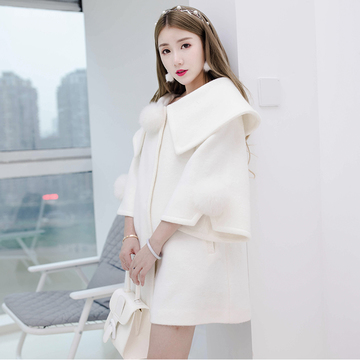 慵懒气质风毛呢外套,呢子外套淑女