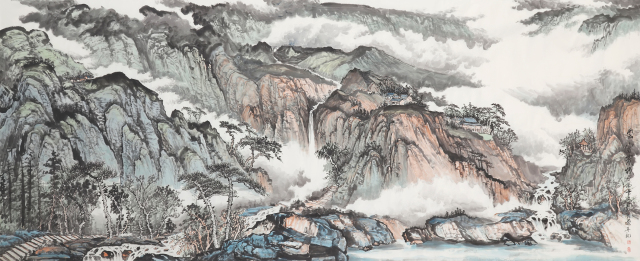 大幅作品画展,四尺整张竖幅参展作品