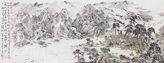 大幅作品画展,四尺整张竖幅参展作品