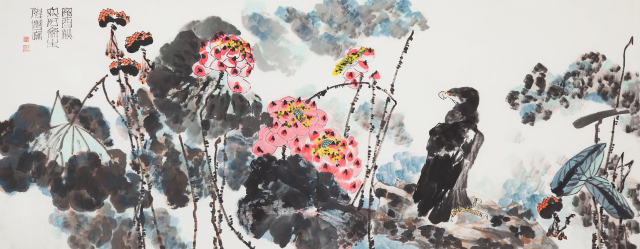 大幅作品画展,四尺整张竖幅参展作品