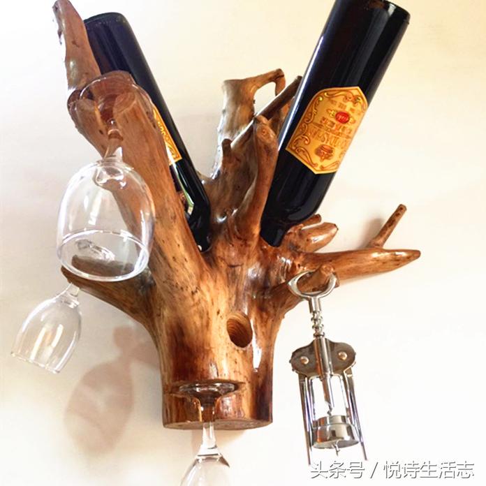 创意吧台悬挂式红酒架,创意家饰魔术般的红酒架