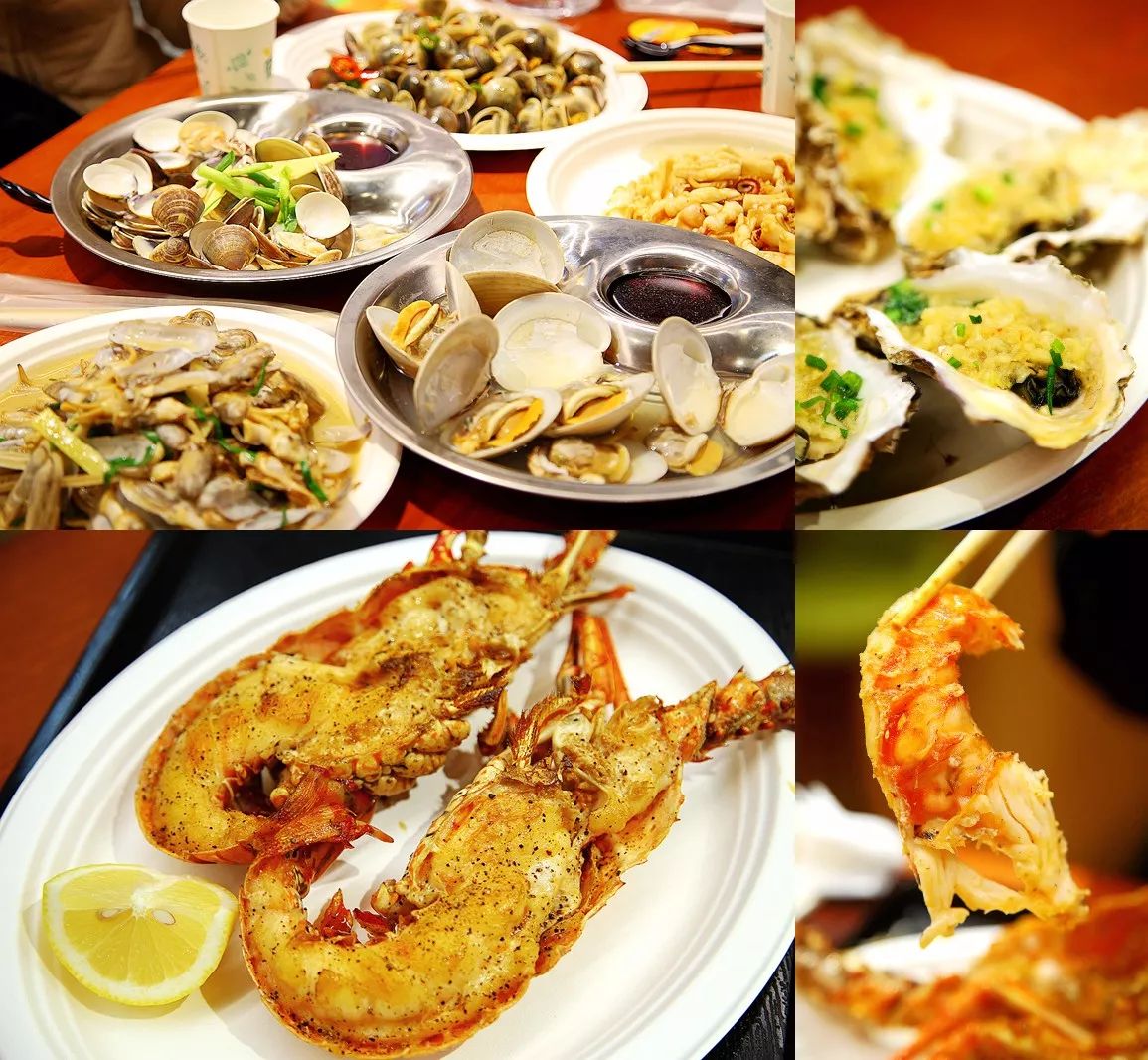 在超市里吃海鲜,在超市里面吃饭吃海鲜