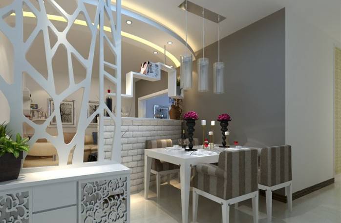 餐厅30公分屏风隔断现代简约,2021厨房餐厅隔断柜效果图大全