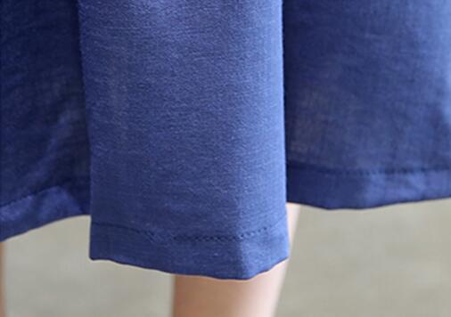 磨毛棉麻花边立领长裙,气质棉麻长裙