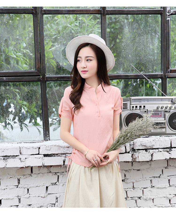 磨毛棉麻花边立领长裙,气质棉麻长裙