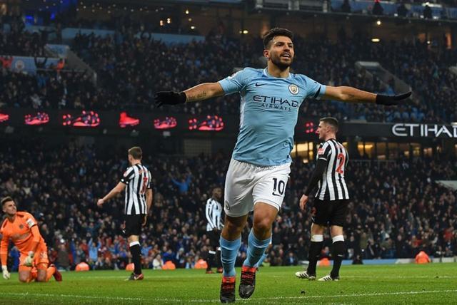 曼城胜西汉姆联五轮全胜,英超曼城2-0纽卡阿奎罗