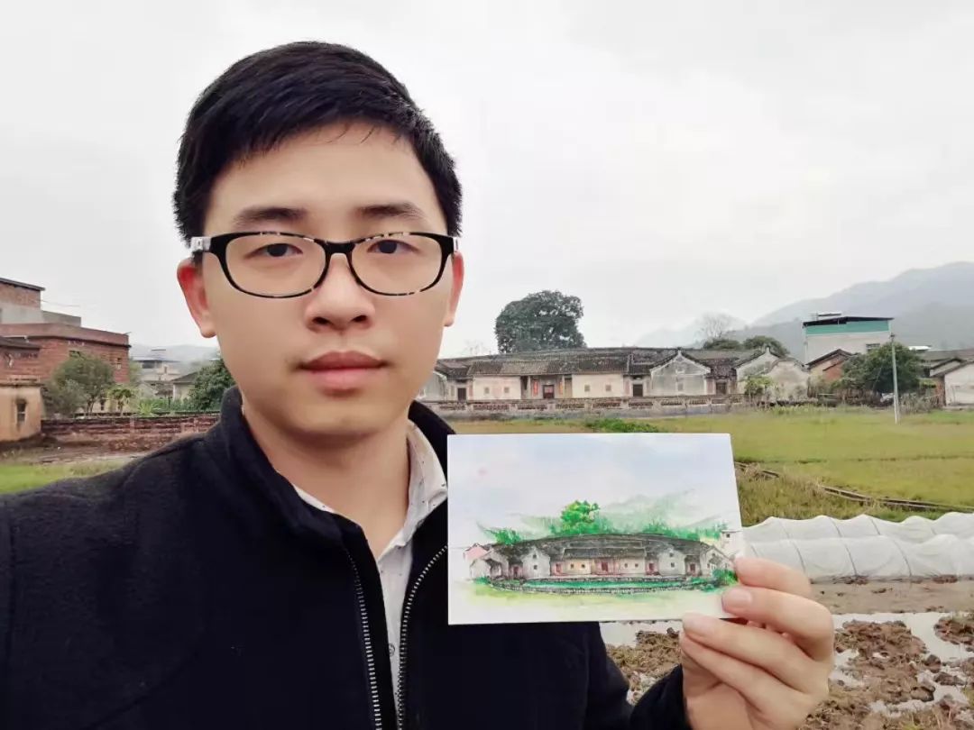 名人故居游览手绘,广州名人故居画