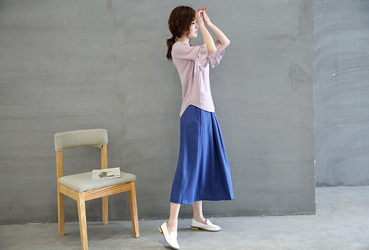 磨毛棉麻花边立领长裙,气质棉麻长裙