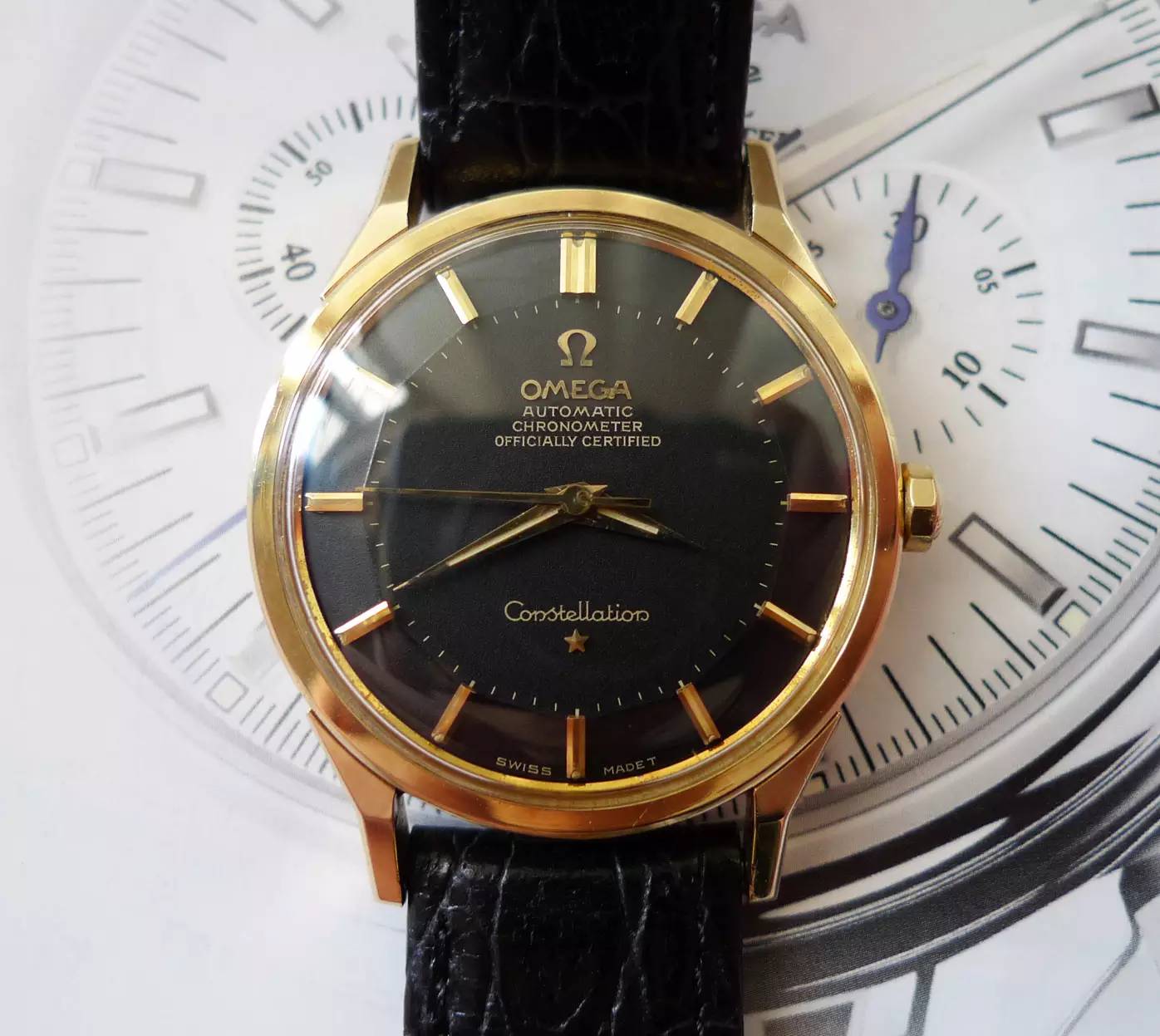 欧米茄星座双鹰2003款黑面,欧米茄古董表鉴别