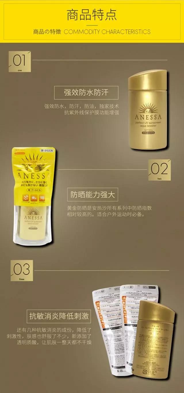 安耐晒防晒各种版本的外包装,防晒安耐晒泰版