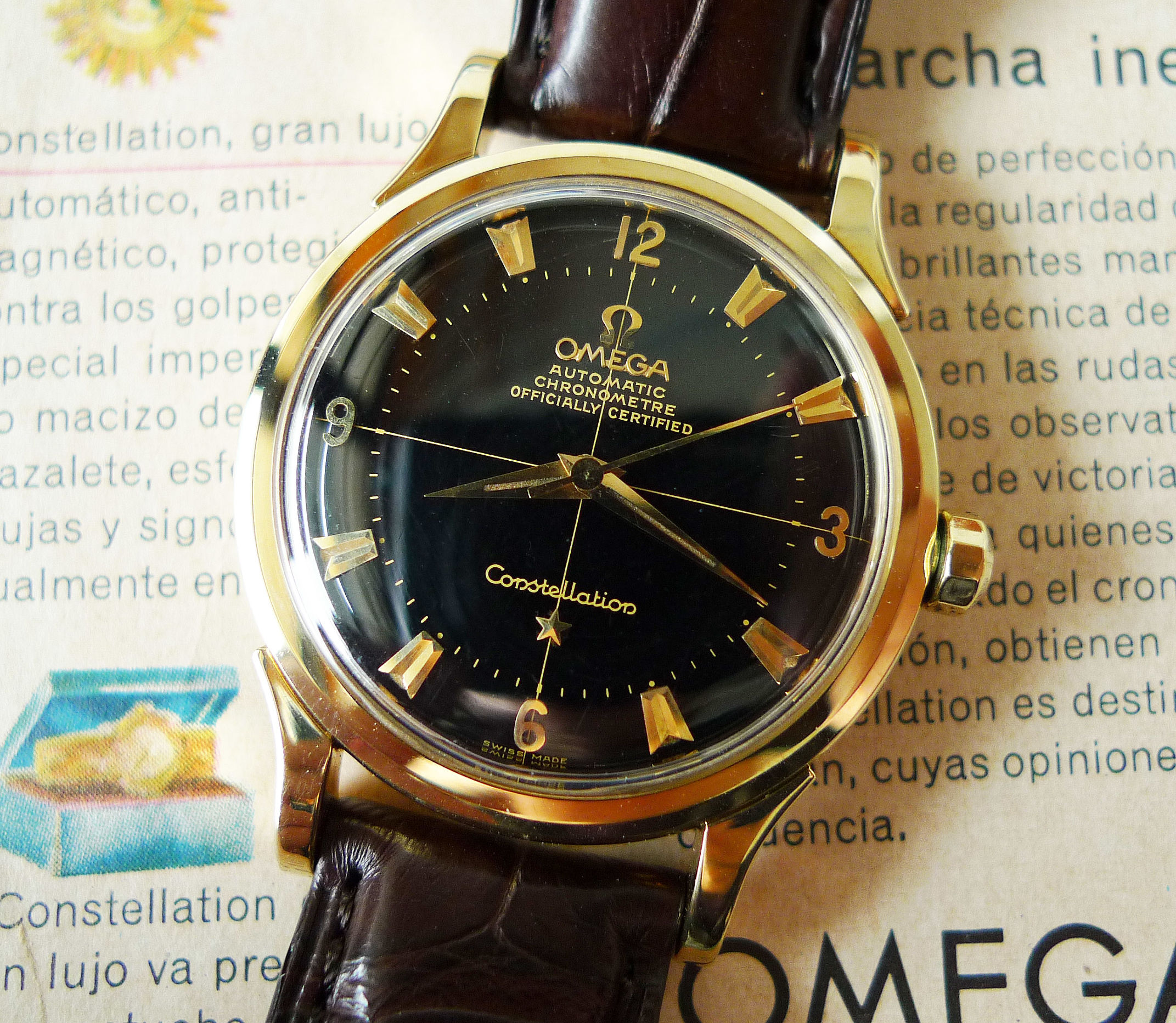 欧米茄星座双鹰2003款黑面,欧米茄古董表鉴别