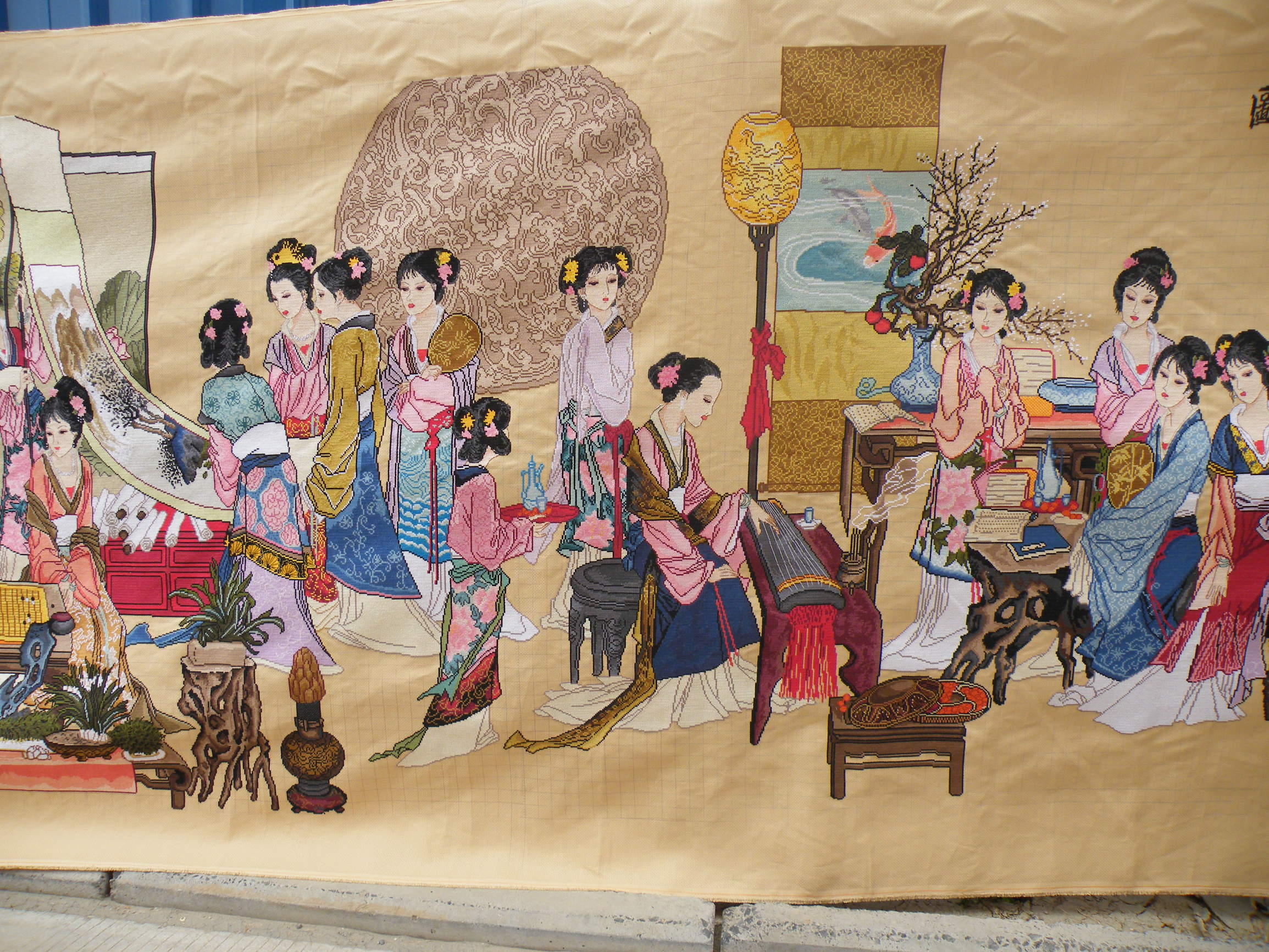 琴棋书画十字绣图名画,琴棋书画十字绣怎么绣好看