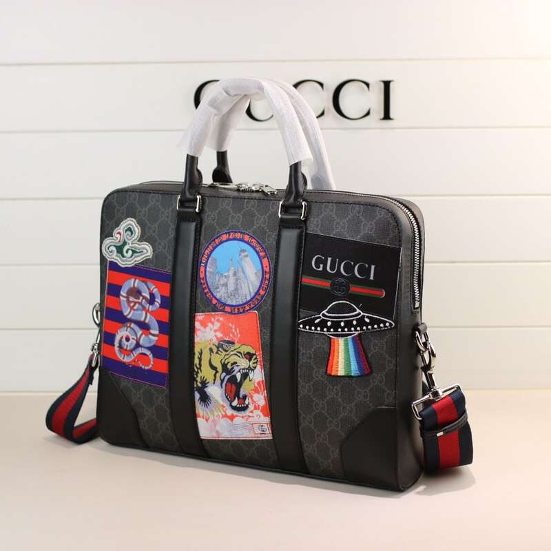 gucci公文包帆布的好还是皮的好,gucci古驰男士印花手提包