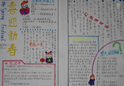 春节手抄报作品,春节手抄报得奖作品