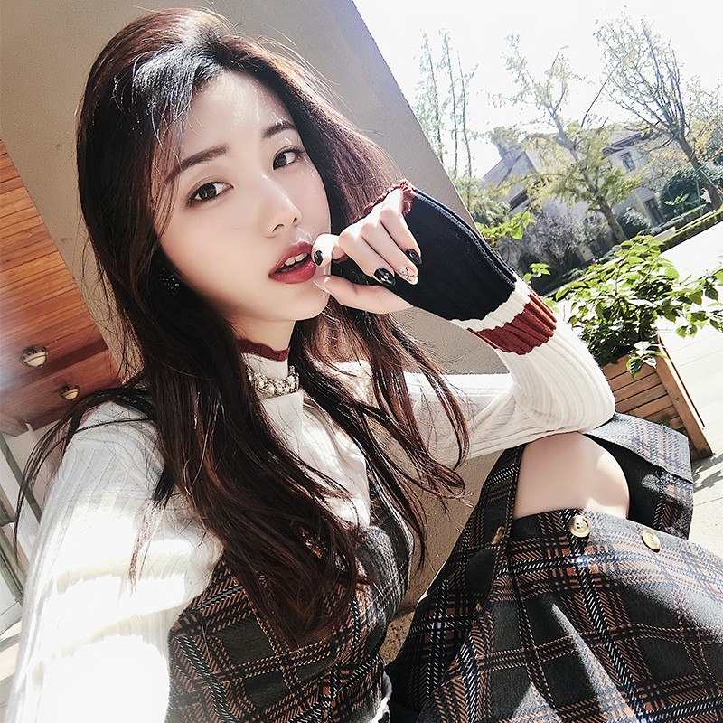 欧洲站网红款名媛复古蕾丝透明针织遮肉减龄两件套时髦斗篷连衣裙