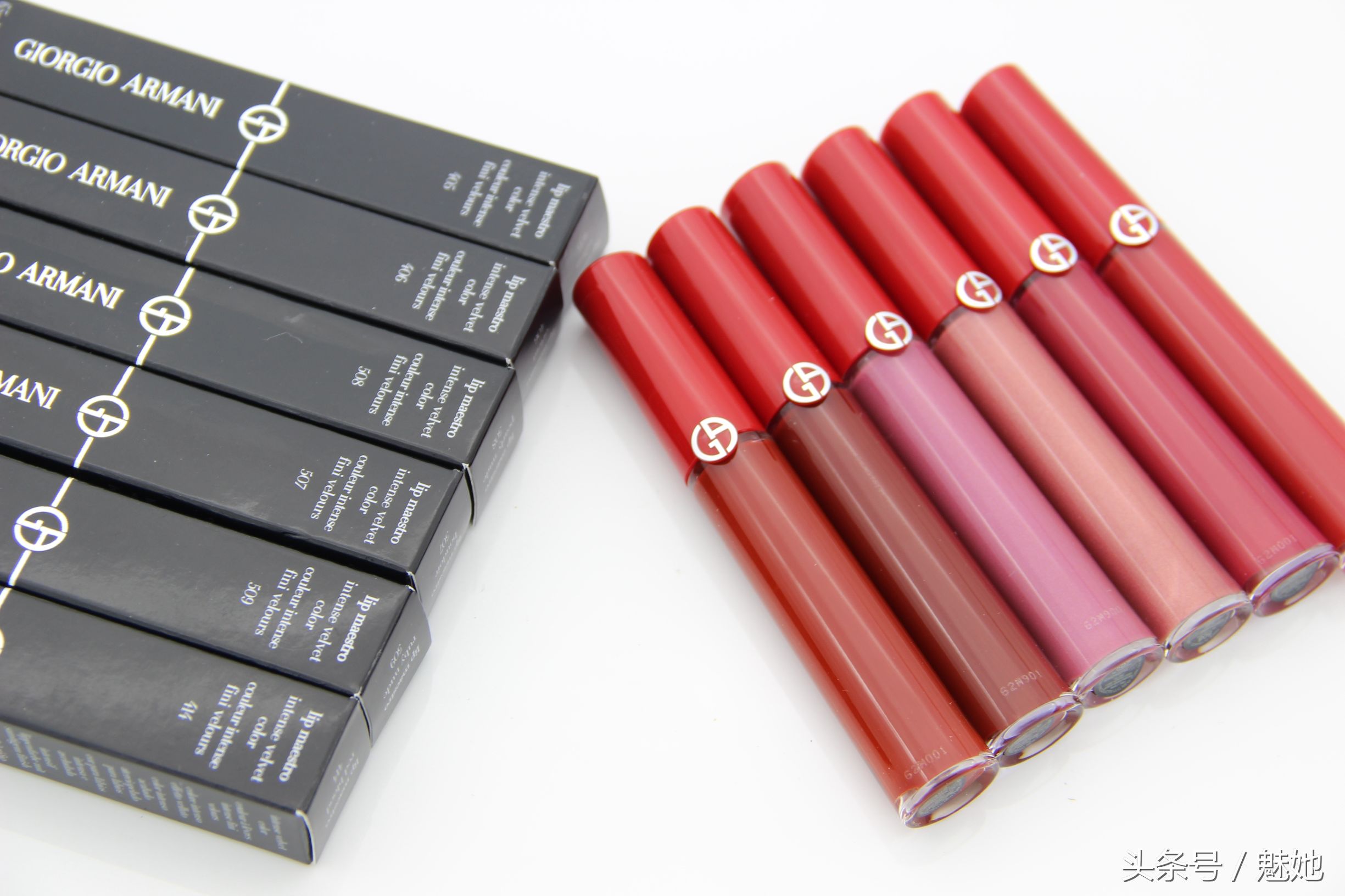阿玛尼热门唇釉色号推荐,ysl小金条1966和阿玛尼405口红