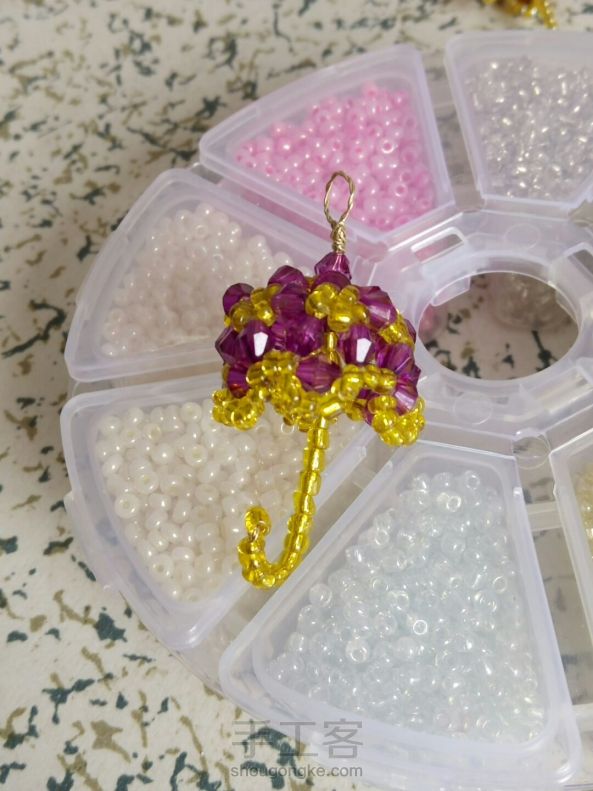 伞的串珠方法,小雨伞串珠