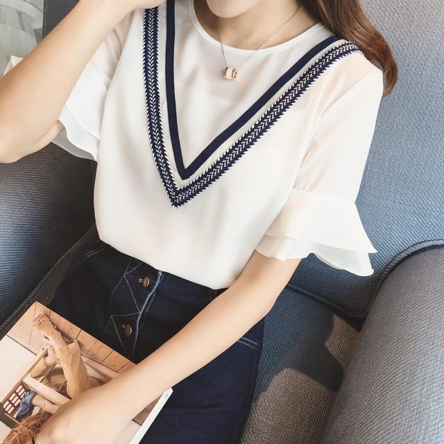 雪纺衫超仙甜美不规则,优雅雪纺衫甜美风小衫