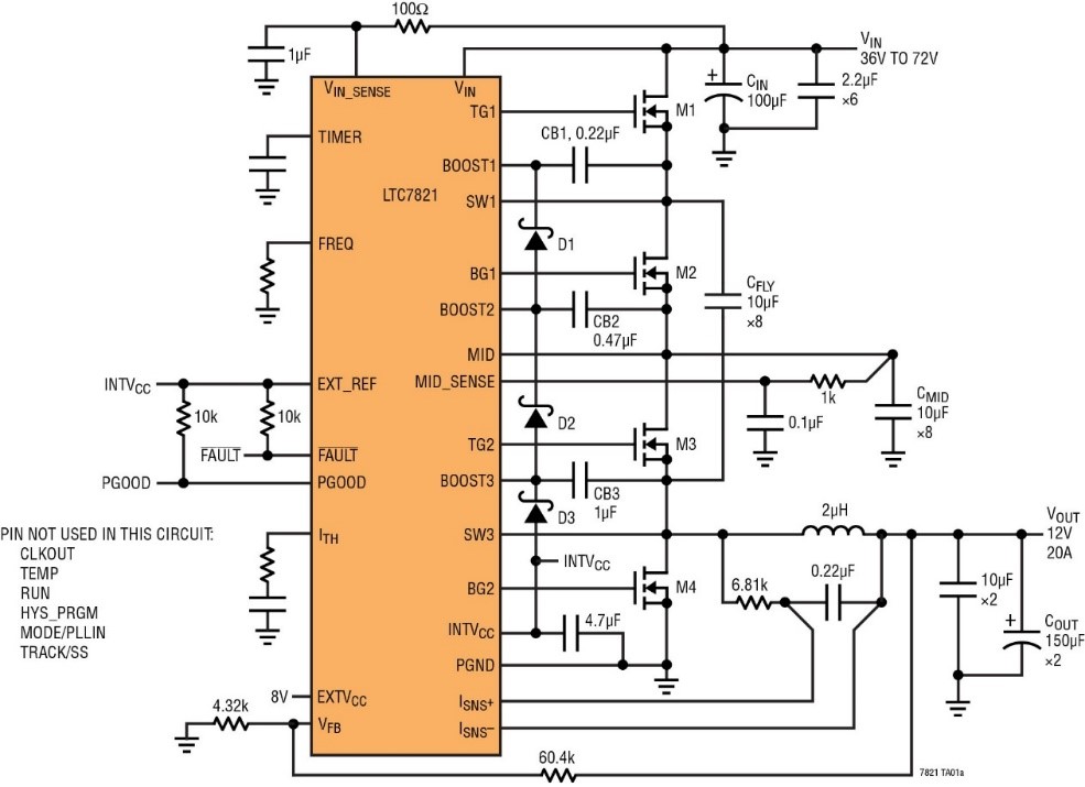 新型混合式DC/DC方案缩减中间总线转换器尺寸