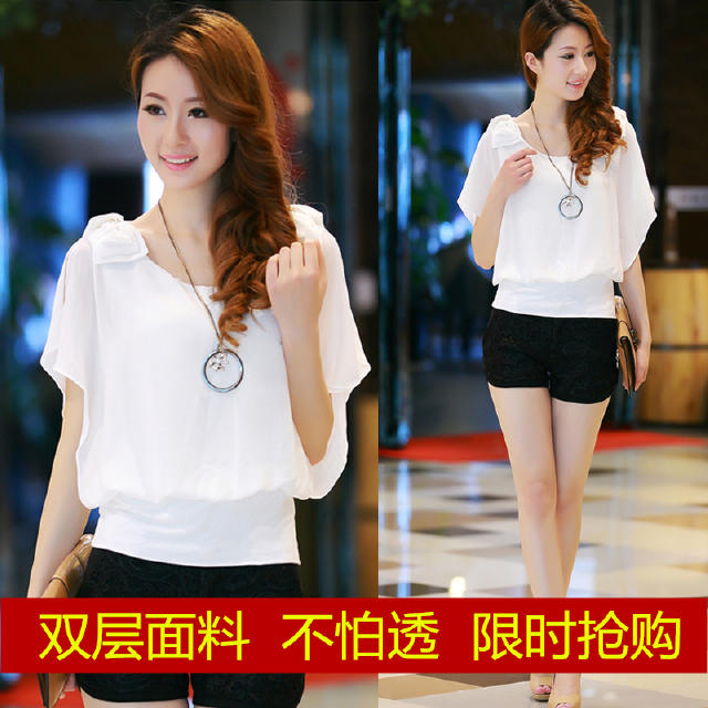 雪纺衫超仙甜美不规则,优雅雪纺衫甜美风小衫