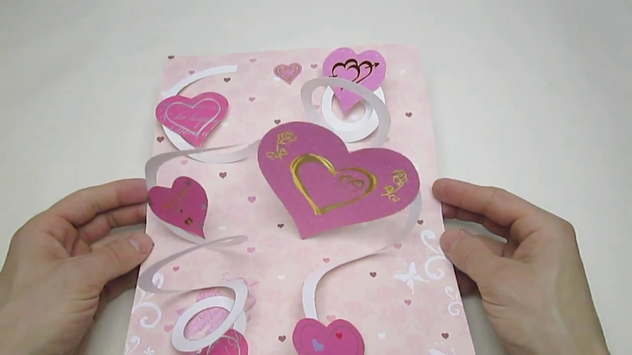 立体折心贺卡,手工制贺卡