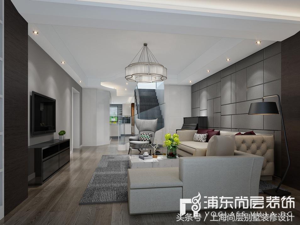 上海90平方现代简约花园效果图,东方城市花园140平装修