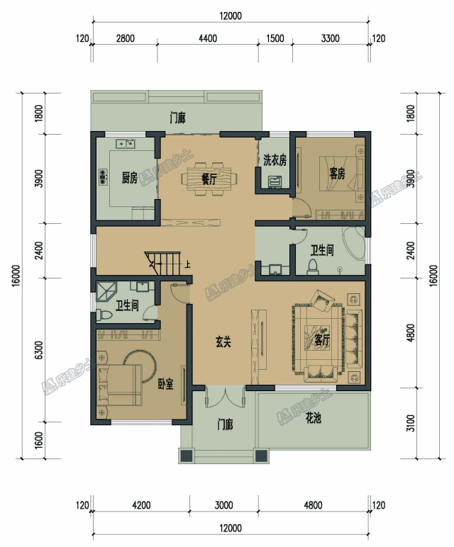 二层民宅美式轻奢装修,二层独院室内装修中式风格