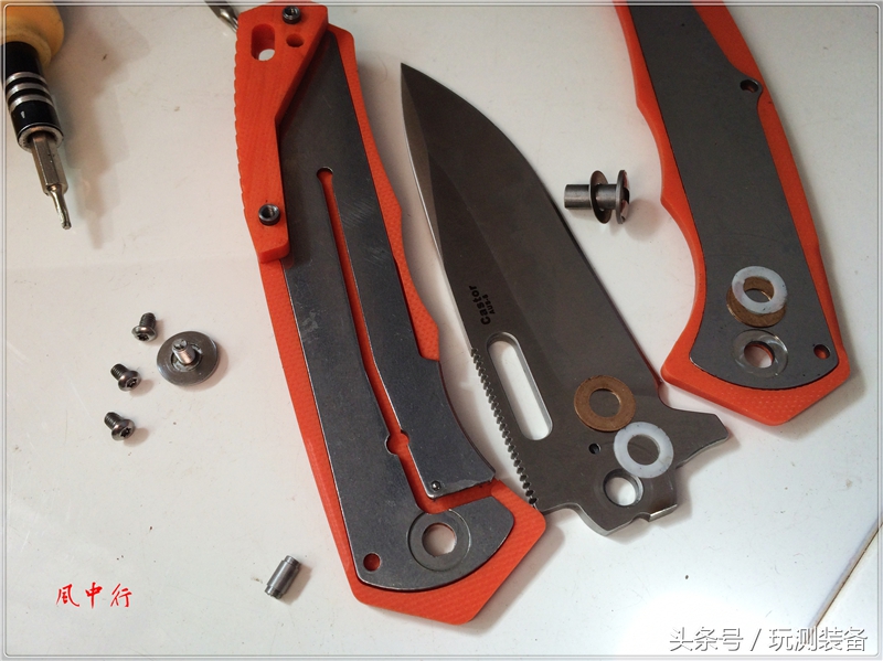 悍迪HARNDS双子星橙色柄户外*刀折**评测