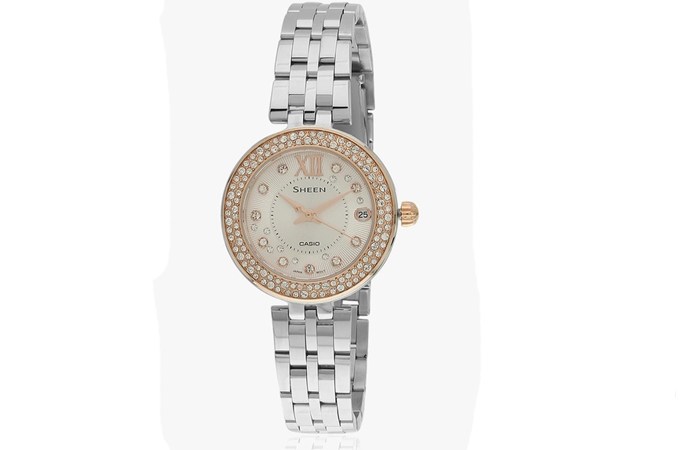 卡西欧女表sheen系列石英表4039,casio卡西欧运动休闲防水石英女表