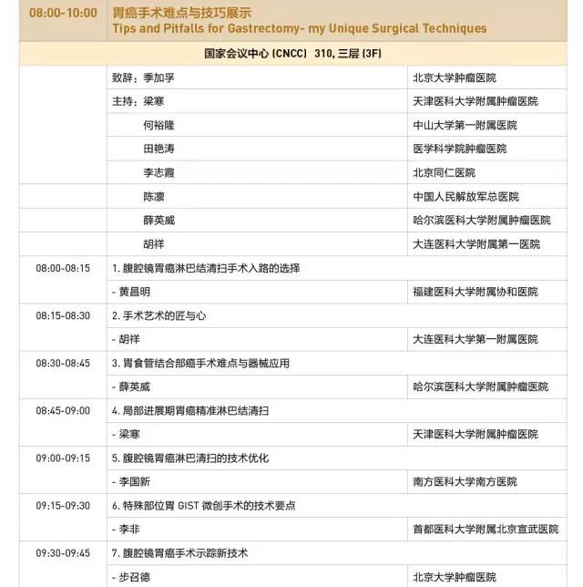 第十三届全国青光眼学术会议,第十八届全国胃癌学术会议