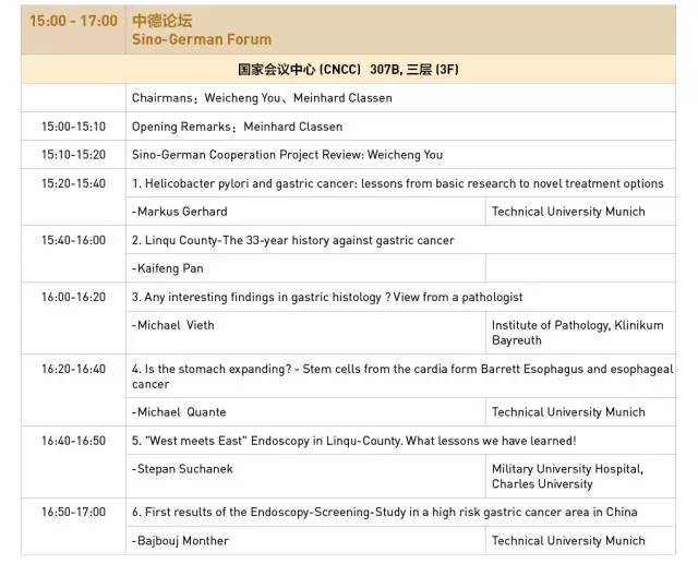 第十三届全国青光眼学术会议,第十八届全国胃癌学术会议