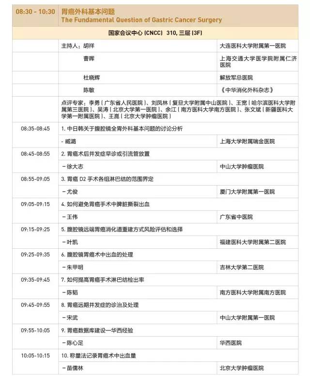 第十三届全国青光眼学术会议,第十八届全国胃癌学术会议