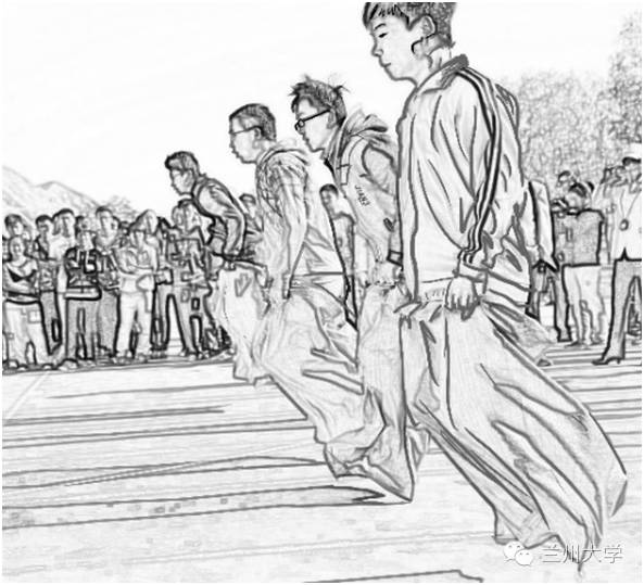 手绘田径比赛动画,校运会简笔画绘画