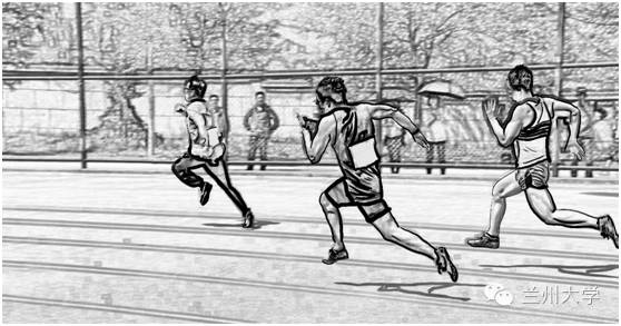 手绘田径比赛动画,校运会简笔画绘画