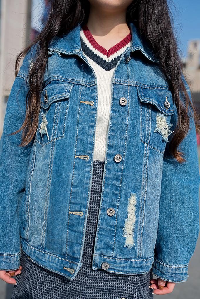 牛仔衣内搭针织衫,加厚加绒女款内搭针织衫牛仔衣