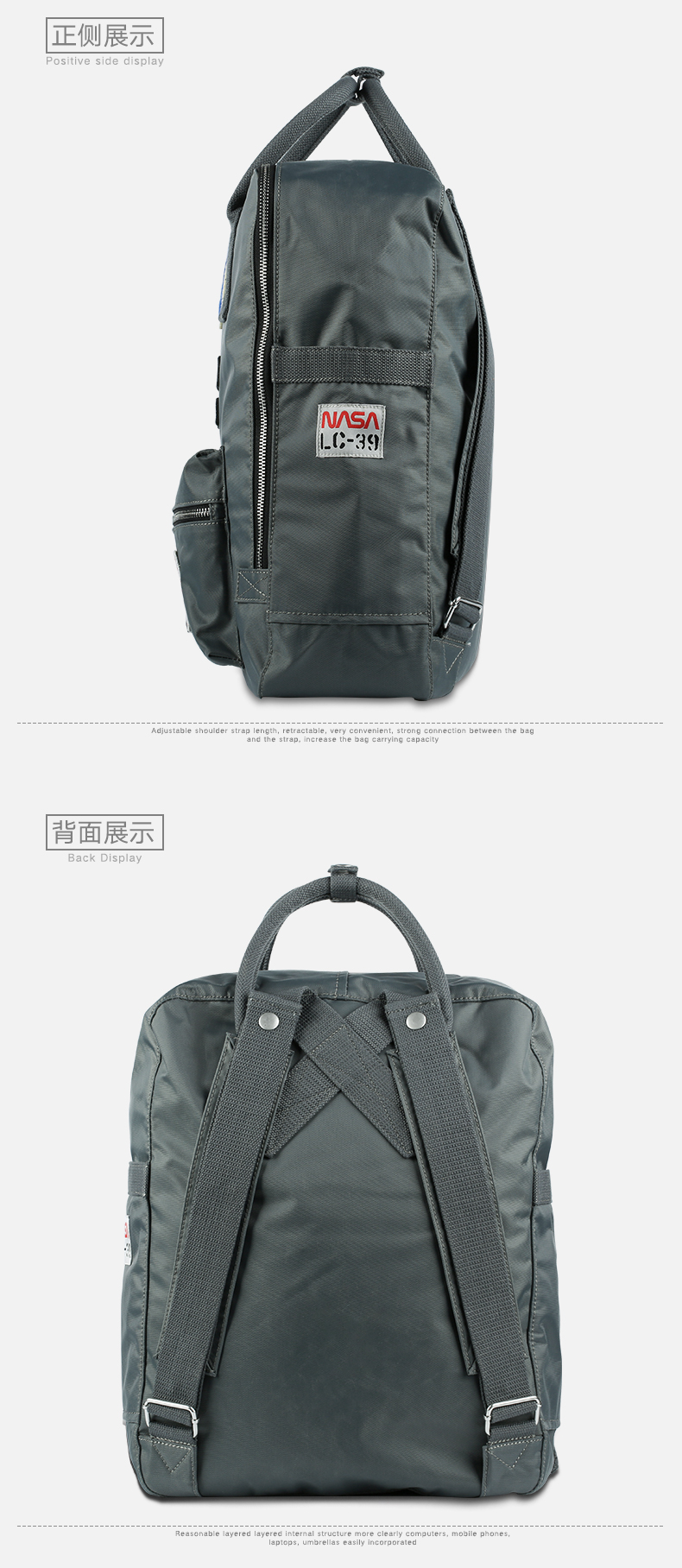 nasa宇航员高颜值双肩背包,nasa十大经典背包