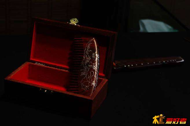 印度小叶紫檀镶银丝,小叶紫檀木梳嵌银丝