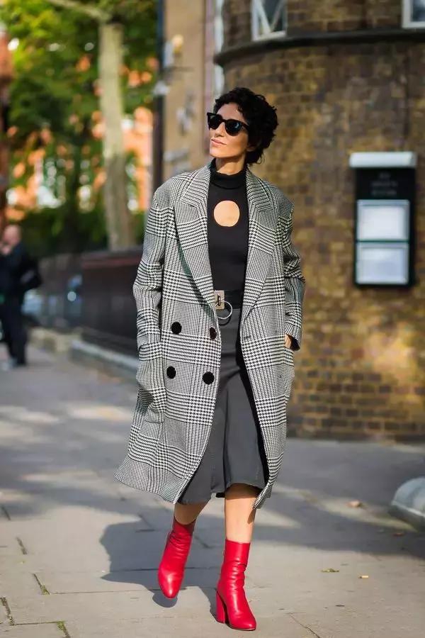 格纹怎么穿显瘦,韩式格纹怎么穿