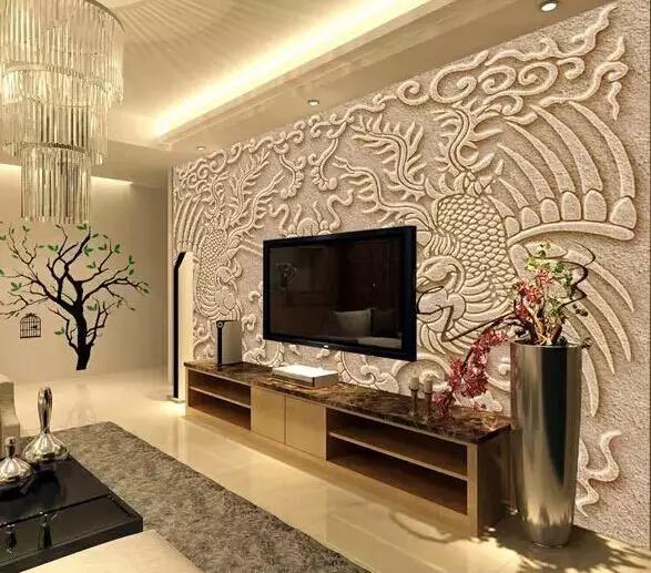 砂岩背景墙效果图大全,中式砂岩浮雕墙