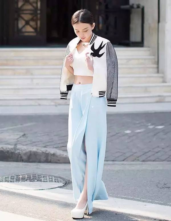 裙裤阔腿裤夏季搭配,阔腿裤穿搭时尚女装图片夏季