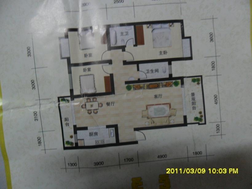 商品房3室一厅的装修图纸,1楼110平方4房1厅装修图纸