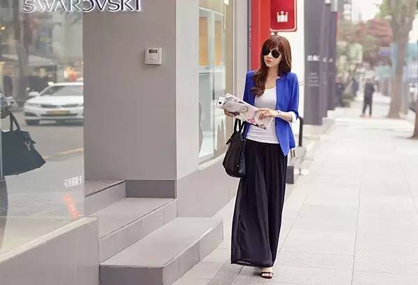 裙裤阔腿裤夏季搭配,阔腿裤穿搭时尚女装图片夏季