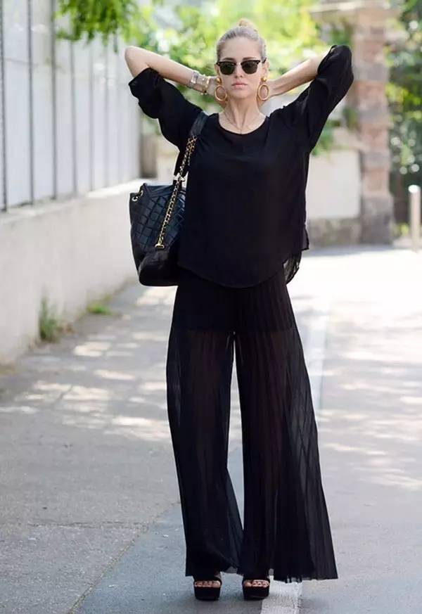 裙裤阔腿裤夏季搭配,阔腿裤穿搭时尚女装图片夏季