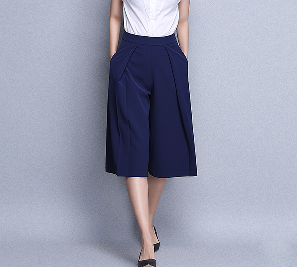 裙裤阔腿裤夏季搭配,阔腿裤穿搭时尚女装图片夏季