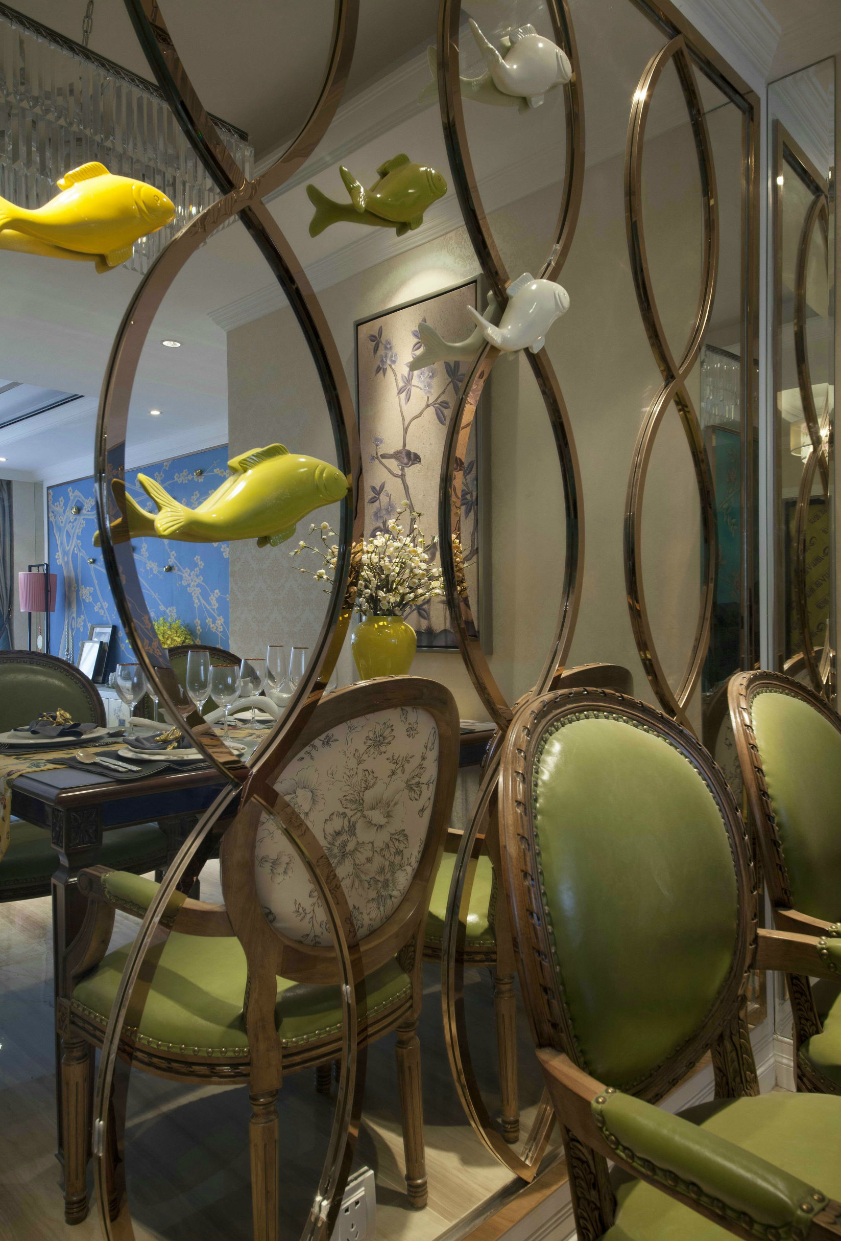 翡翠绿软包椅,石家庄豪门府邸